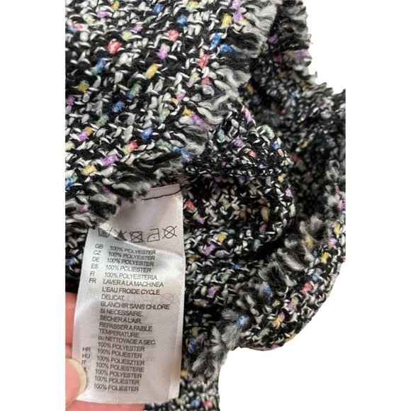 Grey Multicolor Tweed Skirt with Crystals on Pockets - Size 28 - Picture 4 of 4